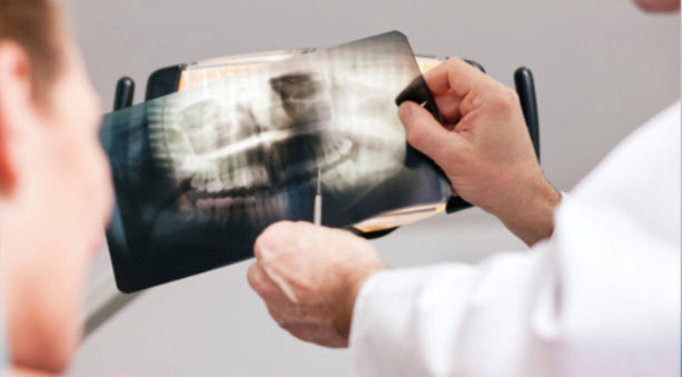 Dr. Faina Bram reviews x-rays